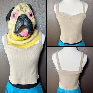 RABBIT ROSE, ribbed, crop tank!!